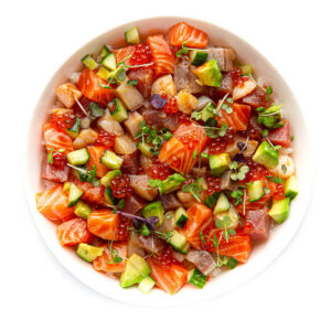 Chirashi don with fish