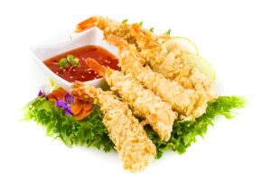 Tempura hiidkrevetid mandlipuruga 5tk