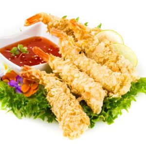 Tempura hiidkrevetid mandlipuruga 5tk